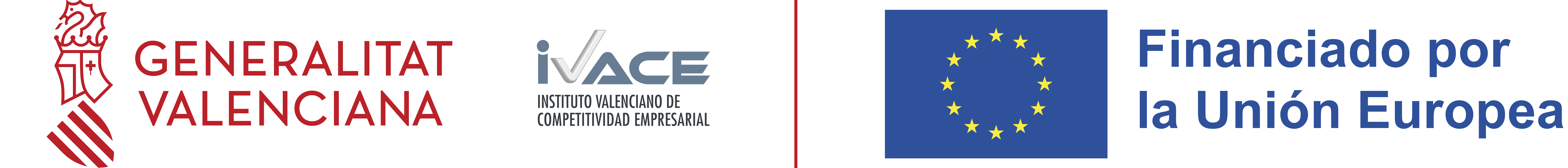Logos de financiadores: Generalitat Valenciana, IVACE y Unión Europea